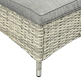 Sonnenliege Gartenliege Tisch 3er-Set Gartenmöbel Polyrattan Metall Grau - 9