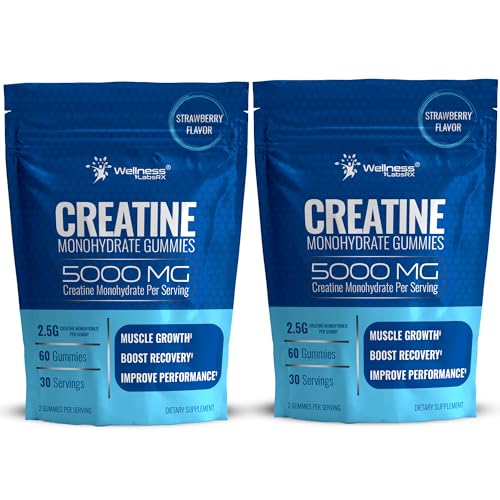 Image of Creatine Gummies for Women & Men, Creatine Monohydrate Gummies, Strawberry | 30 Servings, 5g per Serving Creatine for Women, Muscle Growth, Strength & Recovery, Chewable Gummy Creatine for Men, 2 Pack