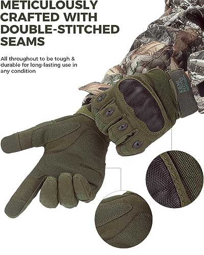 Image of KEMIMOTO Tactical Gloves for Men, Touchscreen Motorcycle Gloves with Hard Shell & Palm Padding for Sports Motorcycle Cycling Tactical Airsoft Paintball Hunting Hiking Camping Climbing