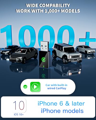 Image of Wireless CarPlay Adapter for Apple iPhone,Compact Design Car Play Adapter Convert Wired Apple CarPlay to Wireless with USB /USB C Port,Plug and Play,Fast and Stable Connection Compatible with iOS 10+