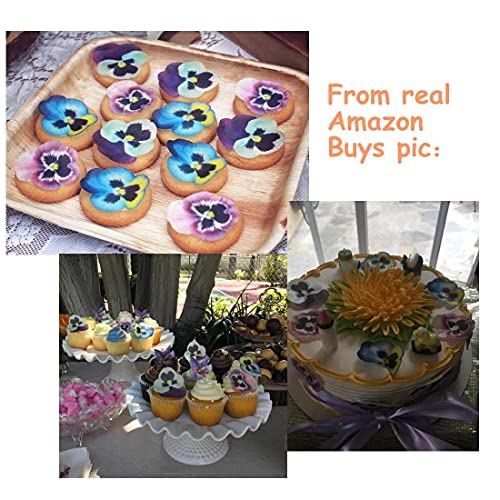 Georld 36Pcs Edible Cupcake Toppers Pansies Cake Decoration,Flat Not 3D, 7 Colors #TOP4