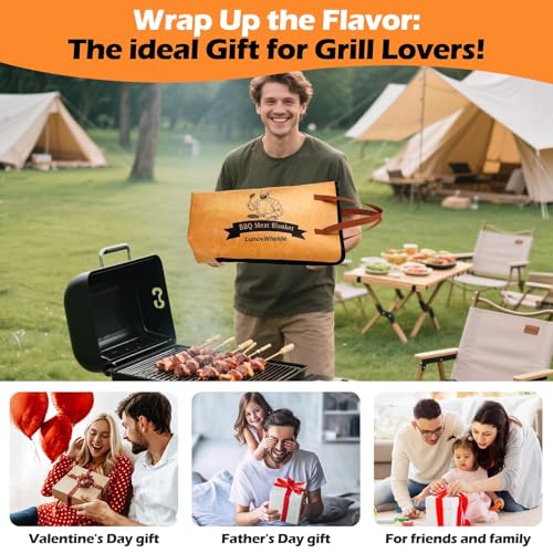 21in BBQ Blanket for Resting Meat, Smoking Meat Insulated Bag for Brisket/Pork Shoulder/Turkey, Portable 5-Layer Leak-Proof BBQ Blanket with Wide Mouth, Christmas Stocking Stuffer Gift for Men Dad - image 2