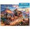 Buffalo Games Blend COTA Wild Wild West 1000 Piece Jigsaw Puzzle, Western Action Art Puzzle for Adults in Premium Gift Box