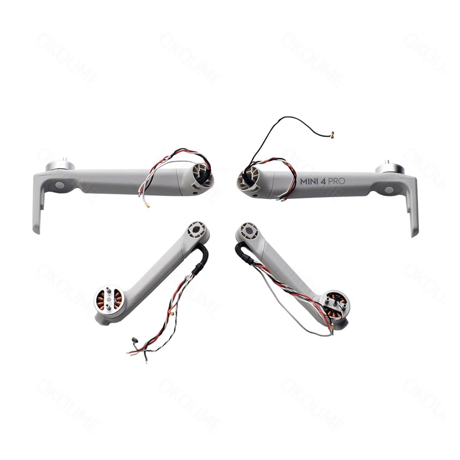 Brazos de motor, compatibles con DJI, Mini 4 Pro Reparación de drones Piezas de repuesto Izquierda Derecha Delantera Trasera(1 set)