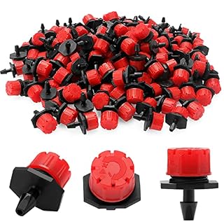 VooGenzek lot de 200 goutteurs rouges réglables