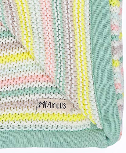 Image of Mi Arcus Premium 100% Cotton Knitted Ultra Soft Cool Blanket for Baby Boys Girls 0-12 M - Multicolour 100x75 cm