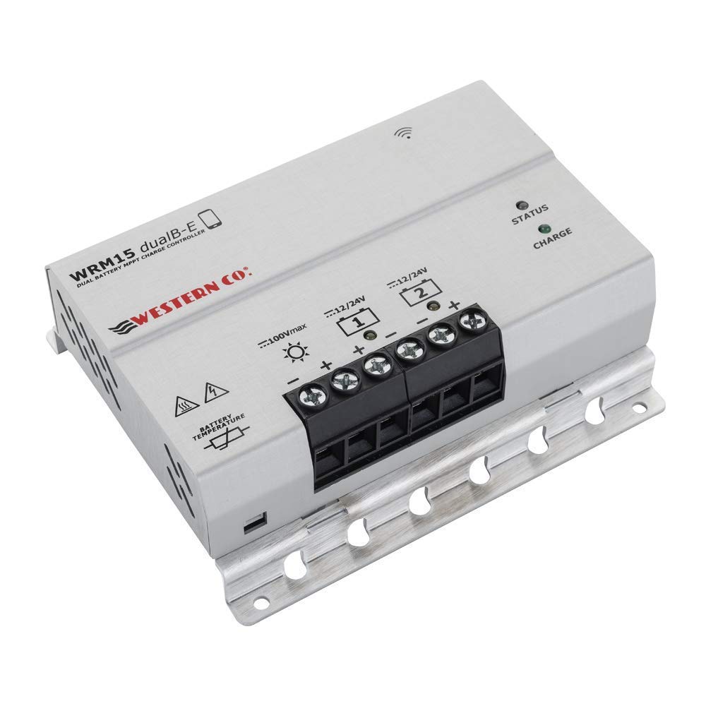 Regolatore di Carica Pannelli Fotovoltaici Doppia Batteria, Regolatore MPPT Dual Battery 15A 12/24V
