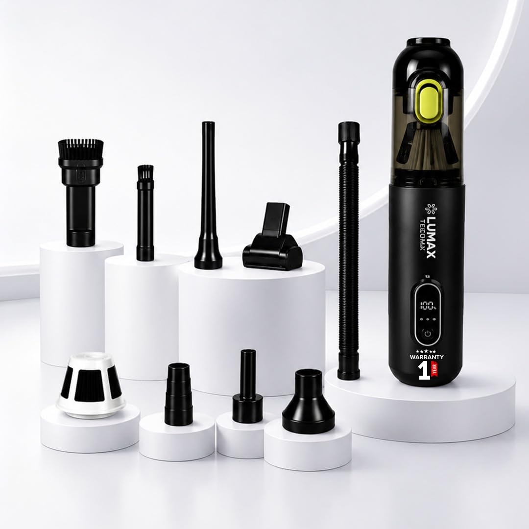 lumax vacuum cleaner & air duster 3 speed wl | wireless car vacuum cleaner & air duster | powerful suction for auto interiors