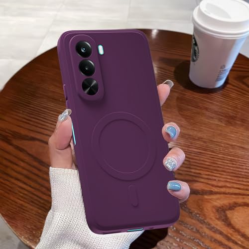 Image of Pikkme Back Cover for Realme P4x 5G Soft Matte Silicone | Slim Fit | Mag-Safe Design (Mag-Safe Not Support) Camera Protection Bumper Case (Purple)