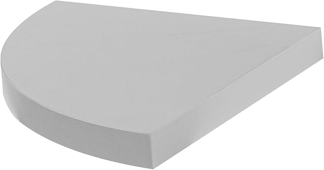 1x White 29.5cm x 29.5cm Floating Corner Wall Shelves Set Compact Curved Easy to Install Shelf Office, Bedroom, Living Room Storage Wall Mounted Shelves
