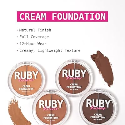Ruby Kisses 3D Face Creator Cream Foundation & Concealer, 12 Hours Long Lasting, Medium to Full Coverage, Non-Greasy, Ideal for Makeup & Contour Palette (Level 10)