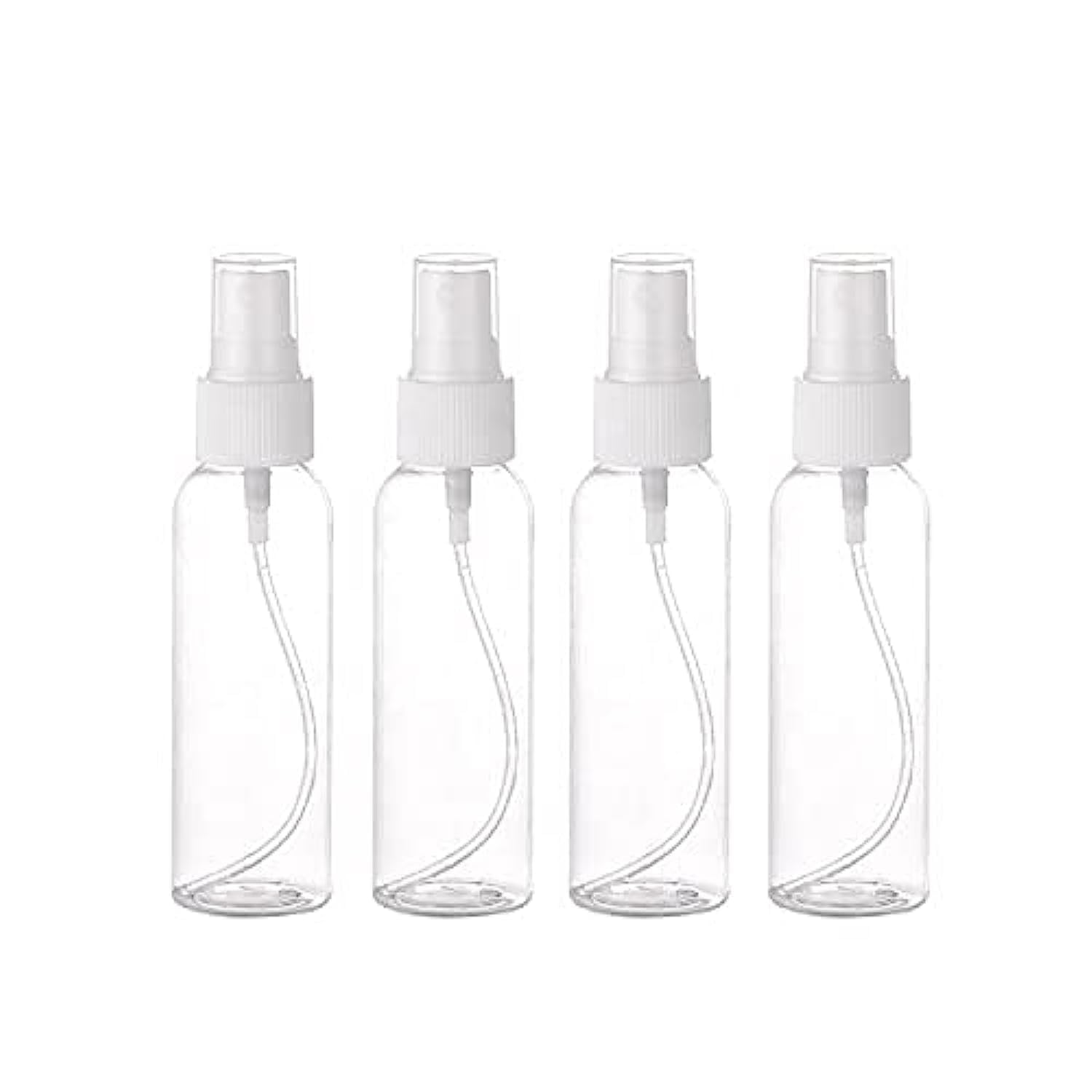 Plastic Spray Bottles - 100ML (Set of 4) | Transparent Refillable Fine Mist Bottle for Toiletries, Perfume, Toner, Travel Cosmetics | Empty Portable Reusable Spray Container-image-41