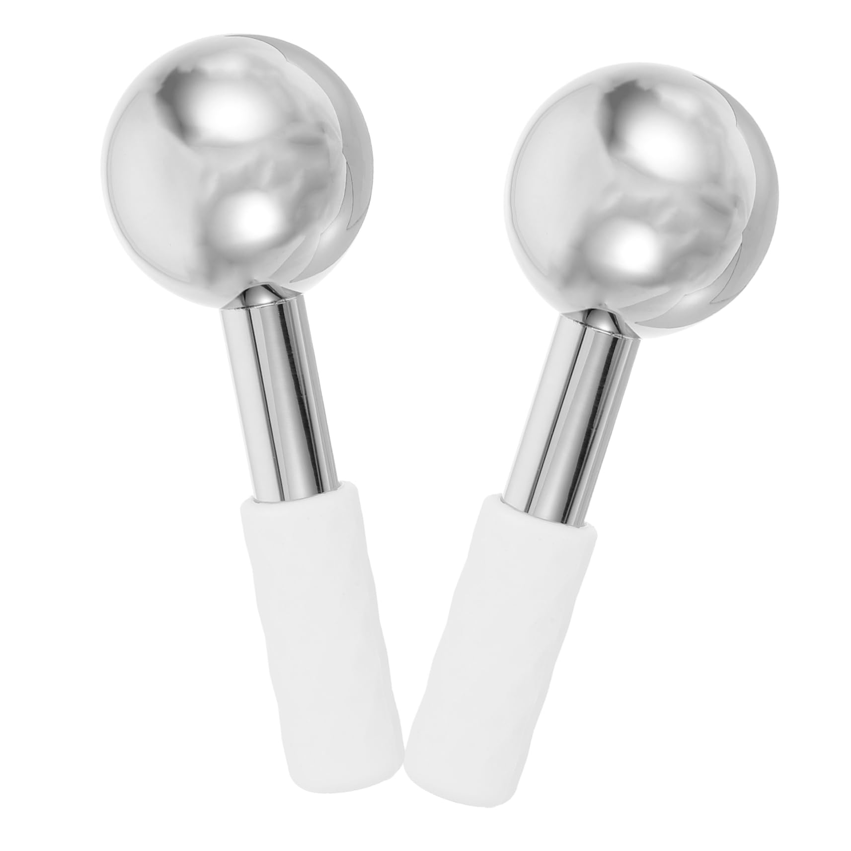Globos de Hielo Faciales 2 Piezas de Acero Inoxidable y Silicona