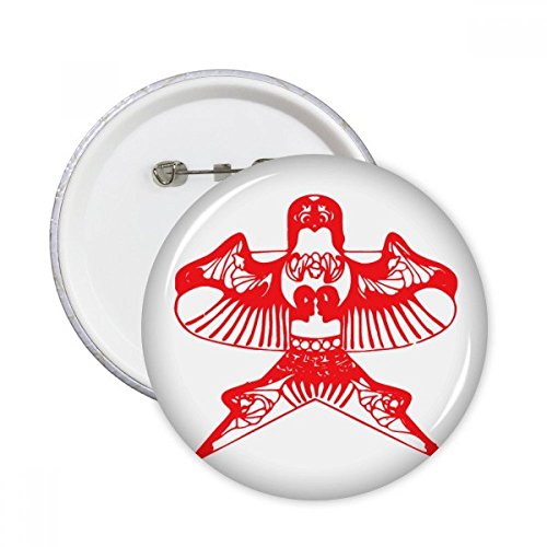 Badge cerf-volant chinois traditionnel bouton rond pin's vêtement