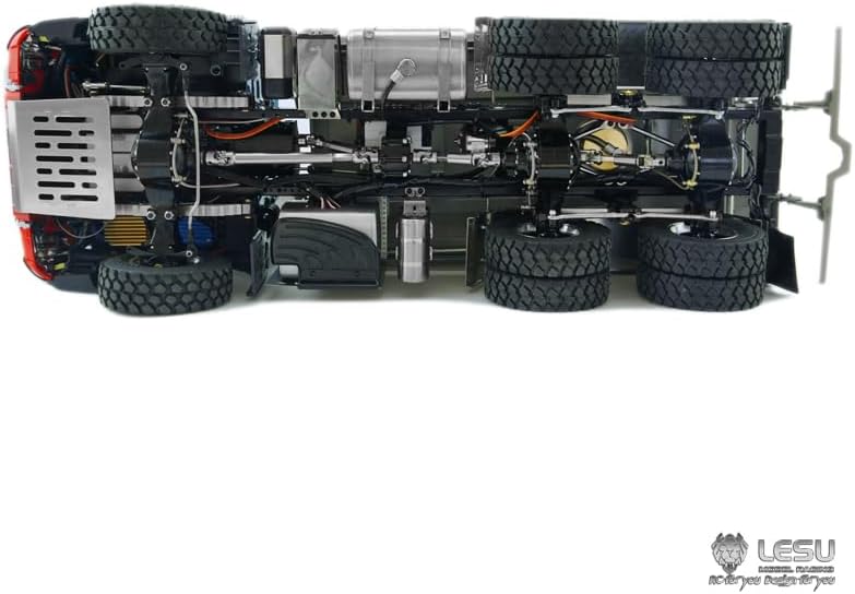 LESU RC 3-Ways Dumper Truck 6 * 6 1/14 for 3348 3Axles Motor Servo Model Car Light Sound System W/O Cabin Hobby Grade Model