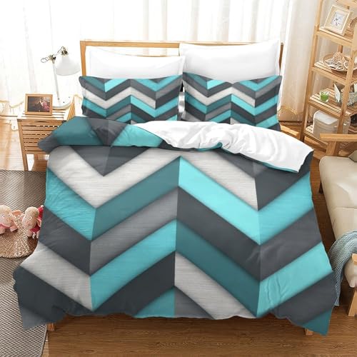 Parure lit microfibre super douce 135x200 housse fermeture éclair 3D