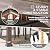 Sunjoy 12 x 14 ft. Hardtop Gazebo Premium Brown Cedar Wood Frame Gable Roof Gazebo with Ceiling Hook by SummerCove