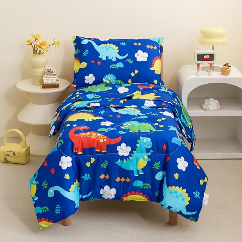Caressma Navy Toddler Bedding Set Bed in A Bag Toddler Comforter Set