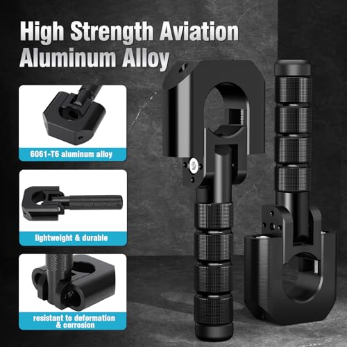 Image of Motorcycle Highway Foot Pegs Adventure Footpegs 7 /8 inch-1.25 inch Crash Bar Rest Pedal CNC Universal for KLR 650 DR650 XR650L TW200 CRF300L 390 /790 /890 /1290 Tenere 700 V-storm ADV Dual Sport Black