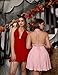 BEAGIMEG Women's Sexy Bodycon Sleeveless Halter Tie up Back Backless Deep V A-line Club Party Mini Dress red