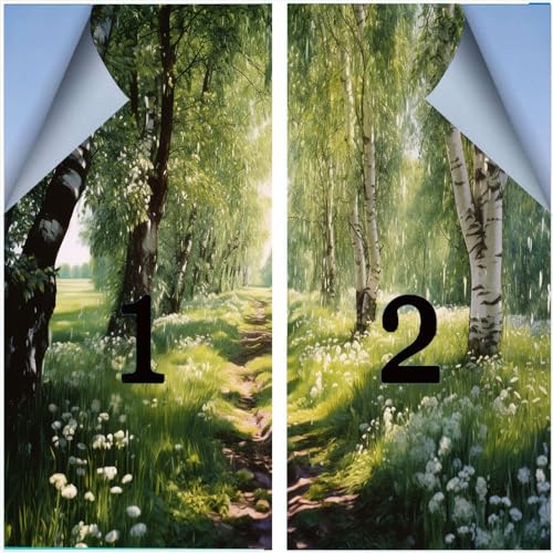 Vinilo para ventana estilo vitral Rustic Forest 2 piezas miniatura 3