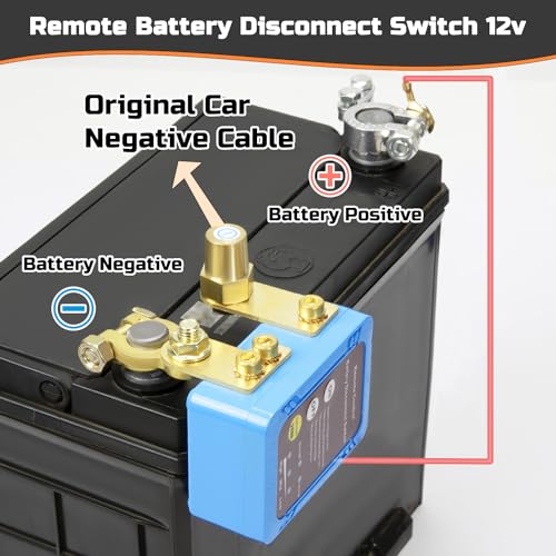 Image of Remote Battery Disconnect Switch 12v, Kill Switch for Car Truck, Anti-Theft | Upgrade Smart Voltage, Remote Battery Cut Off Switch, 240A, Car Kill Switch, Prevent Drain (Side Installation)