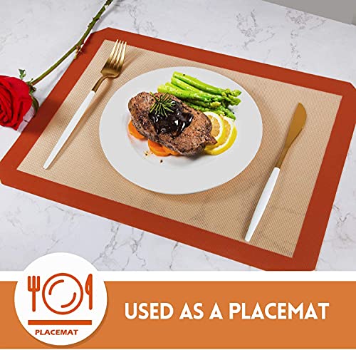 Image of Silicone Baking Mat Non-Stick, Single Sheet Heat Resistant Liner | Cookies, Meats, Vegetables, Pastries | Reusable, Eco-Friendly, Dishwasher Safe 21 * 30 cm (Pack of 1)