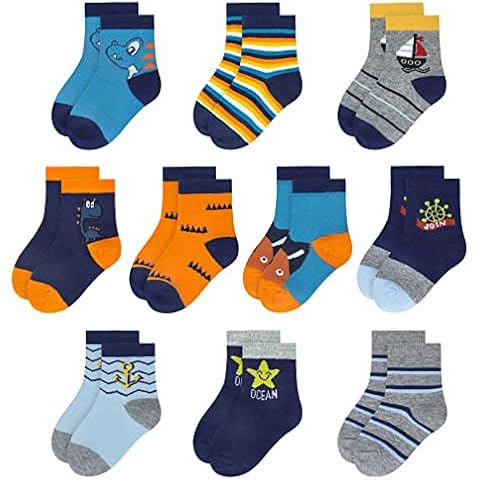 YSense 10 Pairs Baby Socks, Soft Cotton Toddler Socks Baby Girl Socks Cover