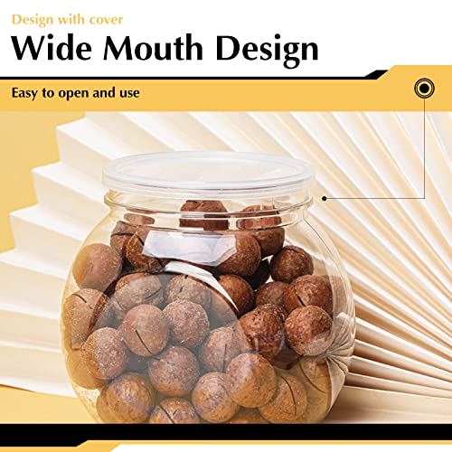 Woozettn Candy Jars With Lids,3 Pack-48 Oz Plastic Candy Jars Clear Cookie Container,Perfect Canister Container For Wedding & Home Décor Centerpiece,Decorative Kitchen Storage Jar #TOP3