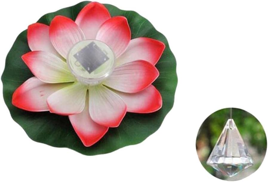 MYADDICTION Solar Power LED Floating Lotus Light Night Flower Lantern Lamp Pink Petals