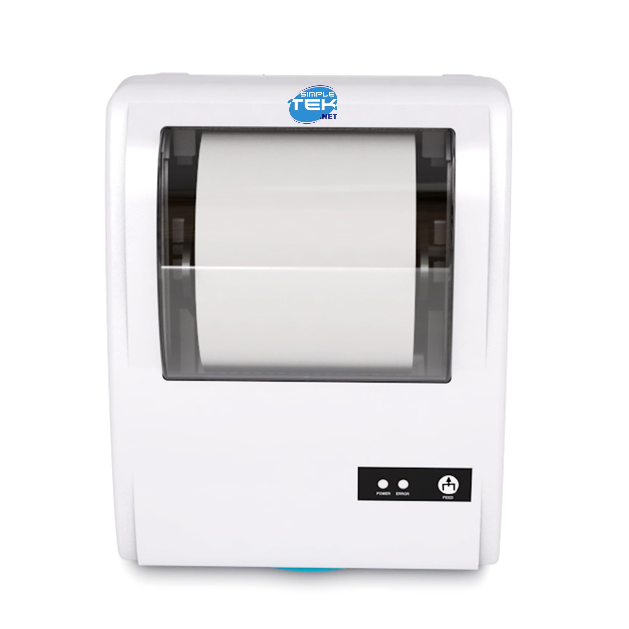 SIMPLETEK - Drukarka termiczna 80 mm - podwójny tryb etykiet i paragonów - Łączność USB + Ethernet LAN - obsługa TSPL/ESC/POS - biała