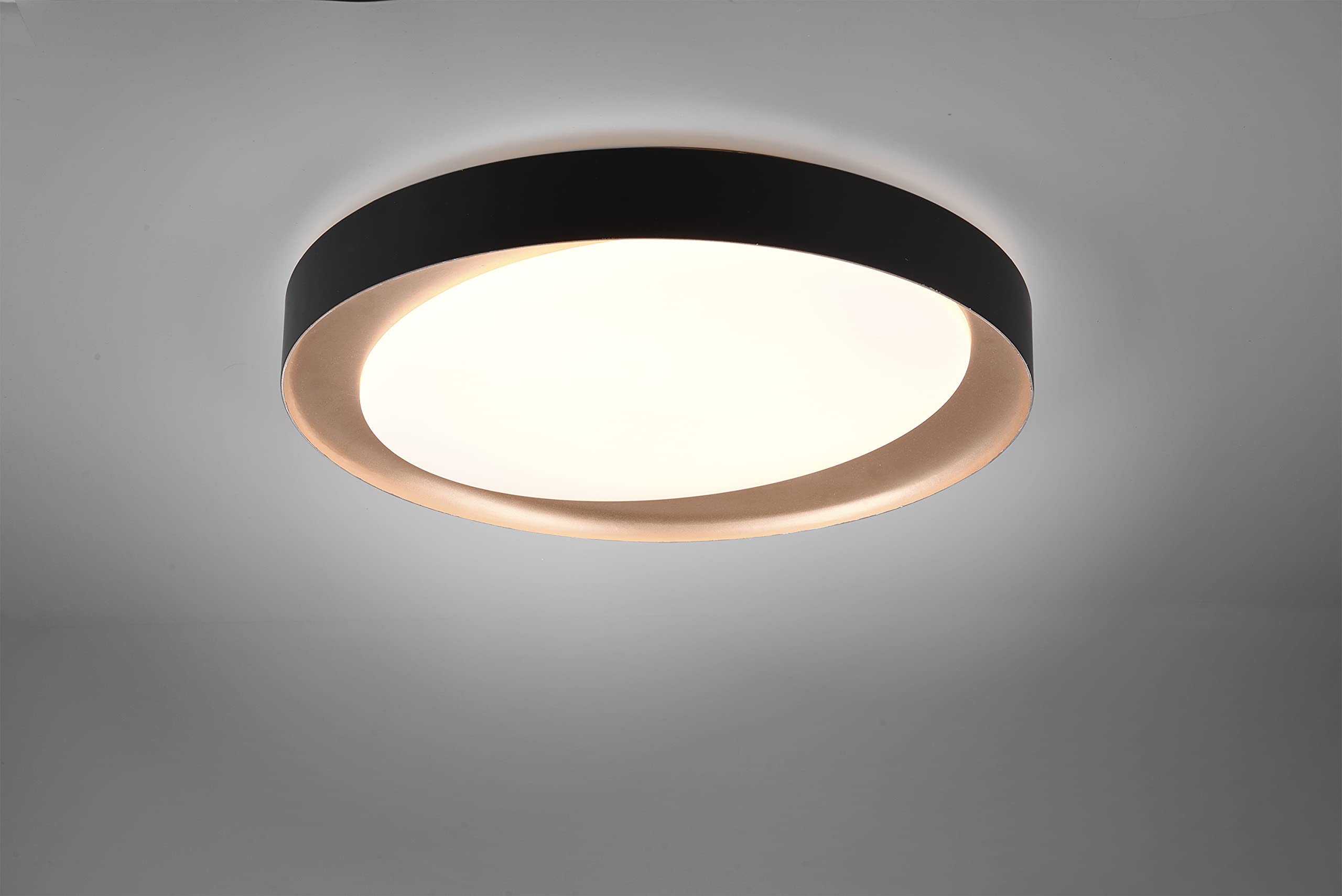 Reality Leuchten lampa sufitowa LED Zeta R62712402, tworzywo sztuczne czarne lub złote, w zestawie 24 W LED, pilot zdalnego sterowania