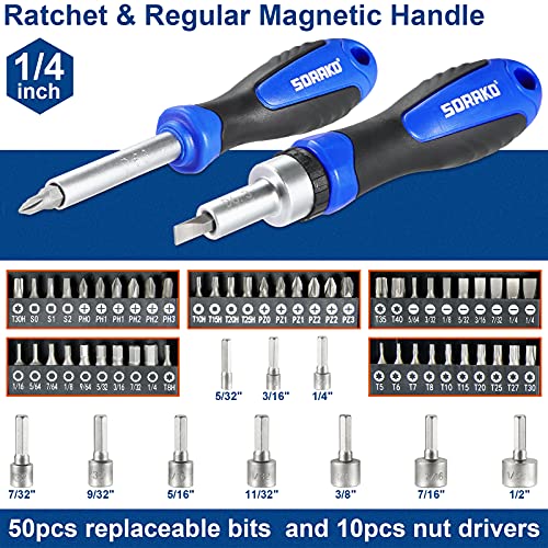 Image of Screwdriver Set, 118-Piece Magnetic Screwdriver Set with Plastic Racking, SORAKO Precision Screwdriver Kit for Home Repair, Improvement, DIY Craft, Men Tools Gift, Screw Driver Set