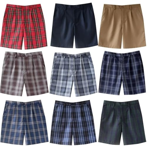 Men's Plaid Shorts Pants Trousers Uniform Shorts Checkered2