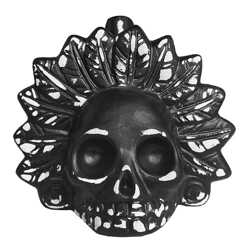 Aztec Death Whistle, Up To125+ Decibels Loud Real Screaming Aztec Death Whistle Loudest, Real Screaming Aztec Death Whistle Authentic Human Sounding Screams Aztec War Whistle(Black-White)