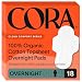 New Cora Ultra Thin Organic Cotton Period Pads, Overnight Absorbency, with Wings & Dry Wicking Technology (New 18 Count)