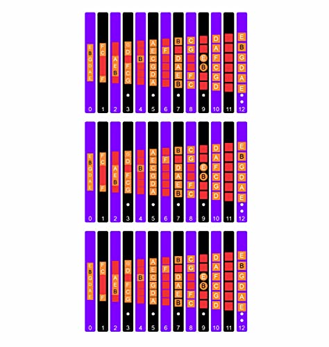 Image of KREEPO Guitar Fretboard Sticker Fingerboard Fret Note Map Labels Learn Tab Guitar Note Acoustic-Electric Sticker Multicolor(9.1cm X 14.5cm)