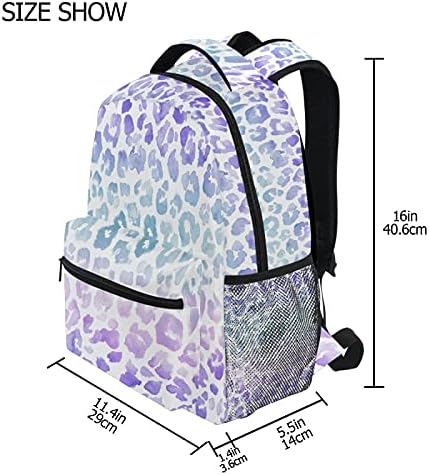 MNSRUU Student Travel School Backpack Leopard Purple Cheetah Tie Dye College Laptop Backpack for Women Bookbags for Adult Teen - Image 8