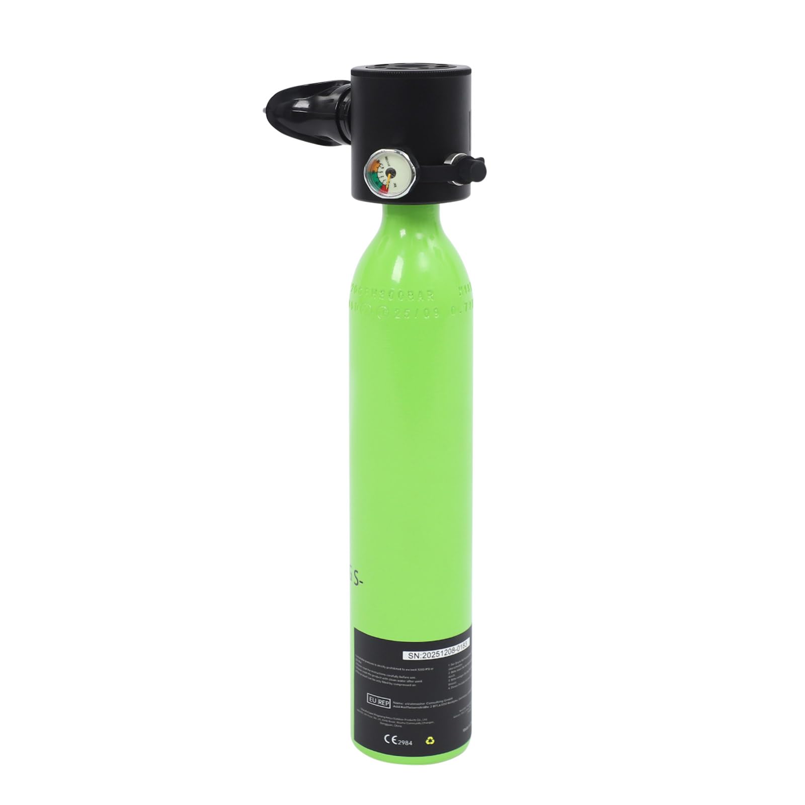 Mini réservoir de plongée sous-marine de 0,5 l, bouteille pulmonaire pour plongée sportive, capacité de 10 à 20 minutes, avec embout en silicone