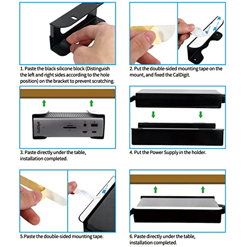Under Desk Holder for Thunderbolt 4 Dock/Thunderbolt 3 Dock and Power Cable, Under Desk Iron Storage Rack for TS4 / TS3 Plus, No Drill, Easy Install with All Hardware Included - Cosy Home Interiors Under Desk Holder for Thunderbolt 4 Dock/Thunderbolt 3 Dock and Power Cable, Under Desk Iron Storage Rack for TS4 / TS3 Plus, No Drill, Easy Install with All Hardware Included - Image 7