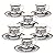 fanquare 6-Piece Porcelain Espresso Coffee Cups(2.7oz), Bone China Floral Tea Cups and Saucers Set of 6 for Afternoon Tea Party Adults, Ceramic Demitasse Cups, Blue