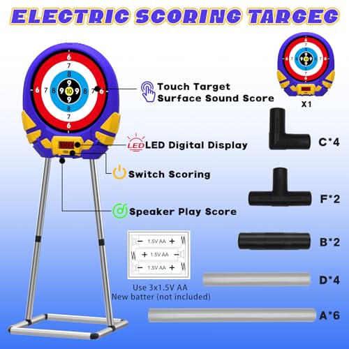 Keucl 868-99 Shooting Toys For Kids, Digital Touch Screen And Electronic Scoring Target, With Foam Dart Toy Gun For Boys And Girls Ages 4, 5, 6, 7, 8, 9, 10, 11, 12+, Birthday Gift thumb #2