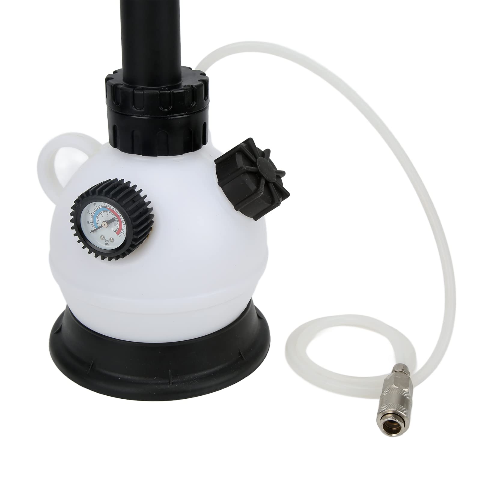 Keenso Kit de Purga de Frenos por Vacío Manual de 2 litros, Manómetro y Llave de Anillo para una Fácil Operación por una Sola, con Botella de Aceite Usado de 1 Litro y Manguera