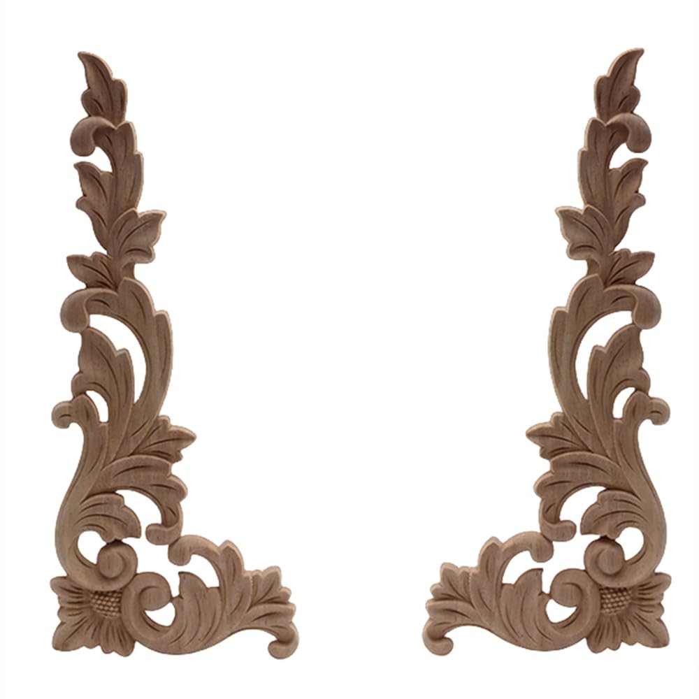 Applique en bois sculpté motif floral pour meuble de style A2 A3
