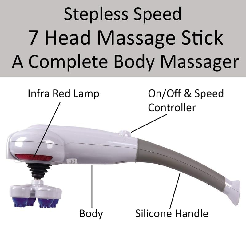 Image of 7 In 1 Magic Massager Heavy Duty Full Body Massage with 7 Versatile Attachments Full-Body Pain Relief & Relaxation For Back, Neck, Foot, Thigh, Hand, Belly, Abdomen Acupressure Therapy With Warranty