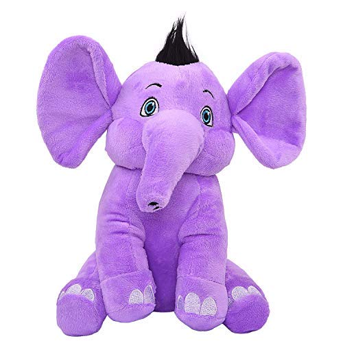 APPU Elephant Plush Toy - Super Soft Hugging Animal Toy - Stuffed Plush Toy for Babies, Boys, Girls Under 4 Years - Purple Color, 10 Inches High (Without Music)