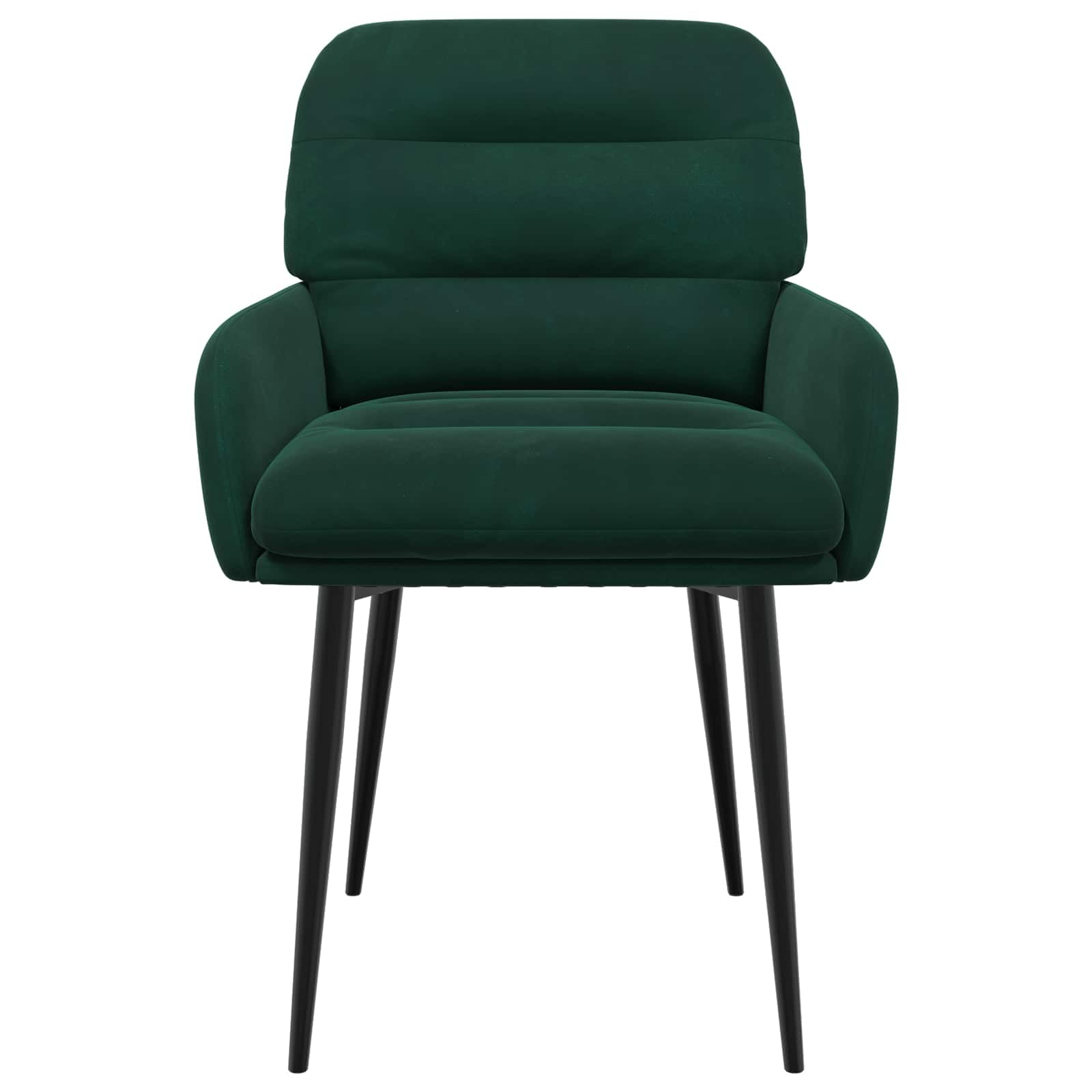 Krzesło do jadalni, zestaw 6 sztuk, aksamitne, ciemnozielone z podłokietnikami, ergonomicznie wyściełane, nowoczesne wzornictwo, stabilna metalowa rama, wygodne siedzisko, idealne do jadalni
