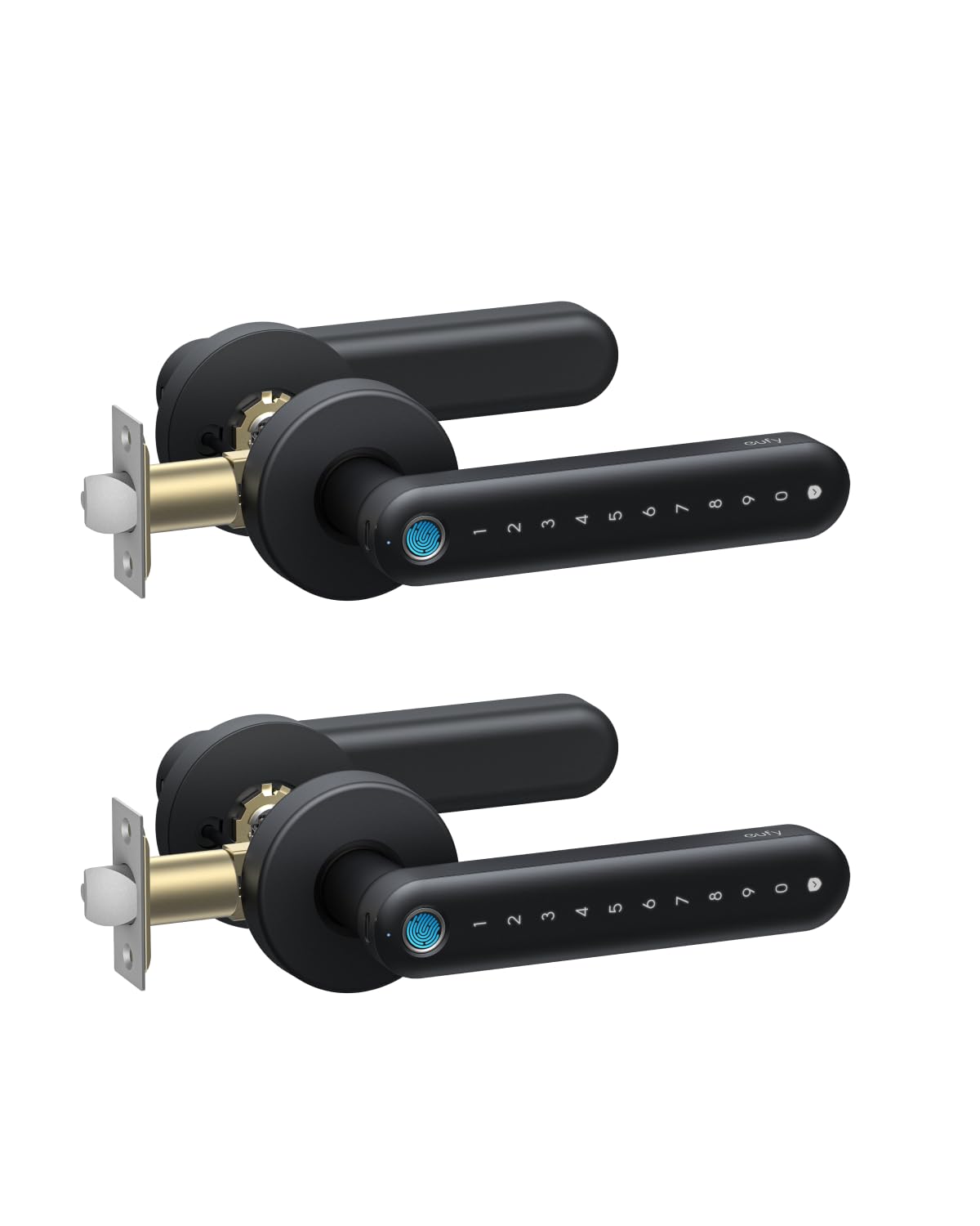 eufy Security Smart Lock FamiLock C32 2-Pack, Fingerprint Keyless Door Lock with Handle,Interior Doors, Built-in Wi-Fi, Ap...