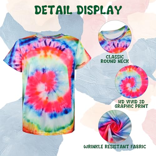Image of Boys Tie Dye Shirts 3-12 Years Hippies Crewneck Kids Short Sleeve Tee | Boys Tie Dye Shirts