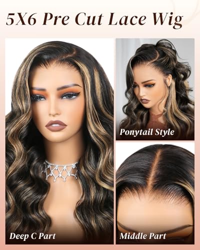 Perruque pré-coupée sans colle Arabella cheveux humains densité 210 %